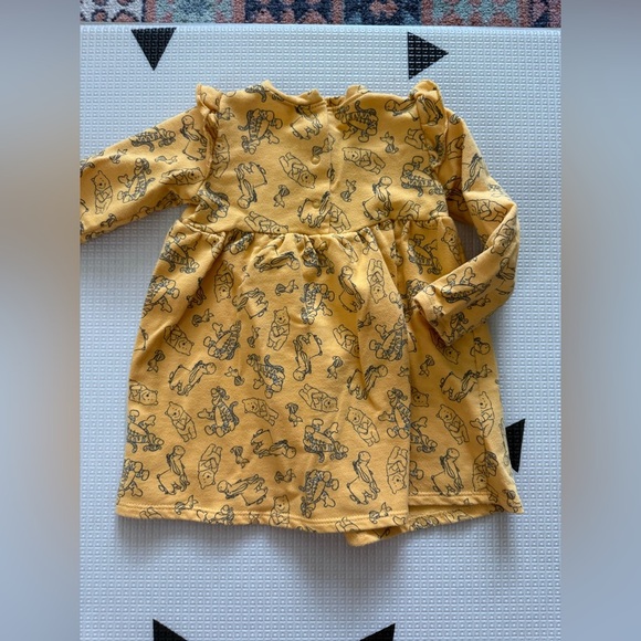 Disney baby|Baby girl Mustard yellow Winnie the Pooh long sleeve casual dress • - Picture 3 of 5